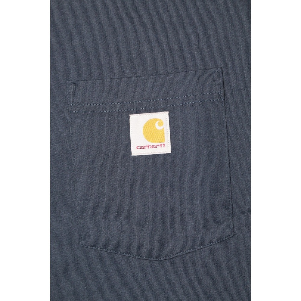 Carhartt Mens 2XL Loose Fit Heavyweight Long Sleeve Pocket T-Shirt Navy - Picture 5 of 10